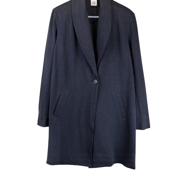 CAbi Stretch Ponte Harbour Coat Jacket Dusk Navy #3180 Sz M - Picture 1 of 10